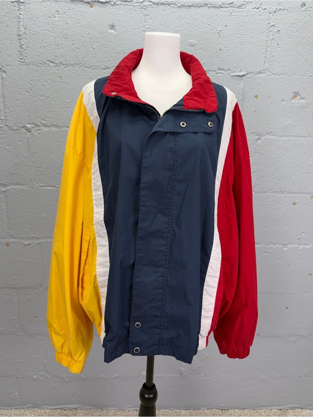 Vintage 90s Members Only Men's Marine Ware Sailing Color Block Jacket Size 2X